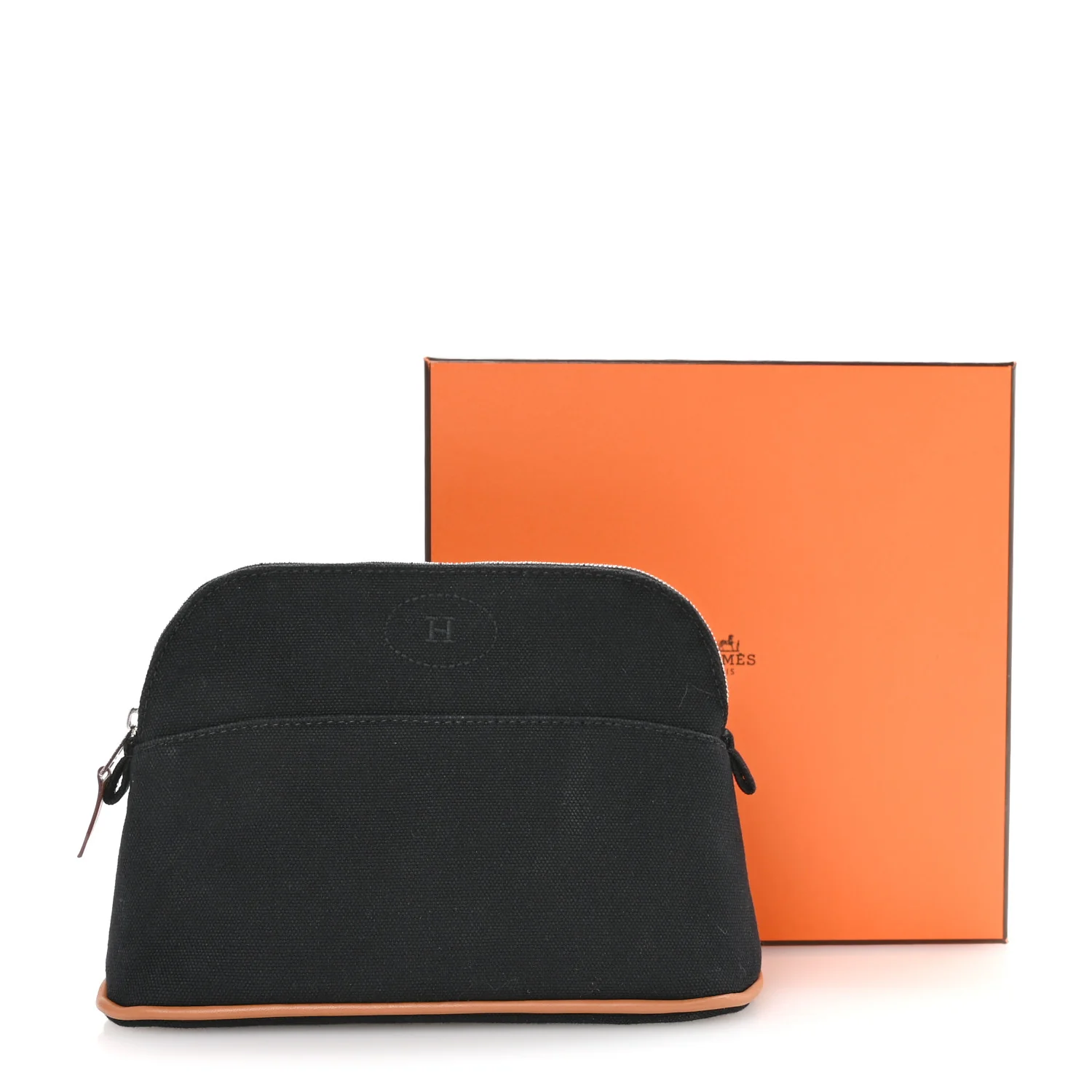 Cotton Canvas Mini Bolide Travel Cosmetic Pouch Black - Image 15