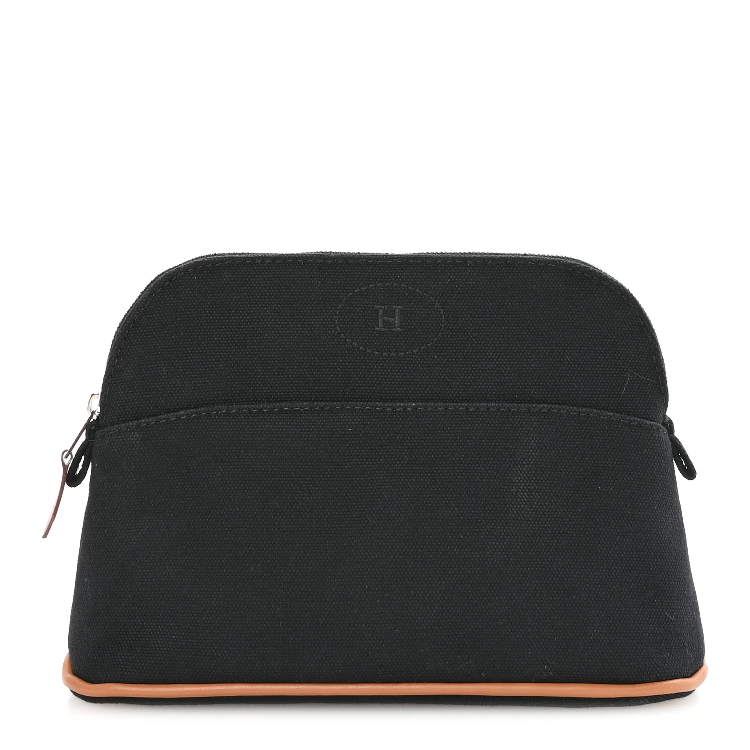 Cotton Canvas Mini Bolide Travel Cosmetic Pouch Black - Image 2