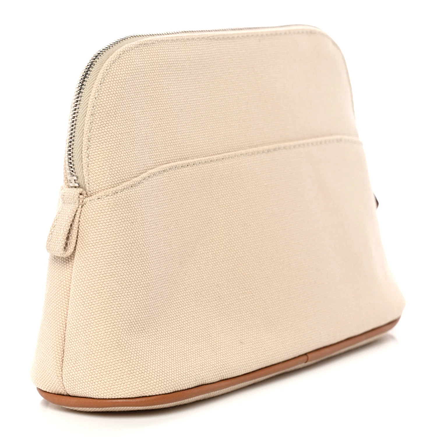 Cotton Canvas Mini Bolide Travel Cosmetic Pouch Naturel - Image 3