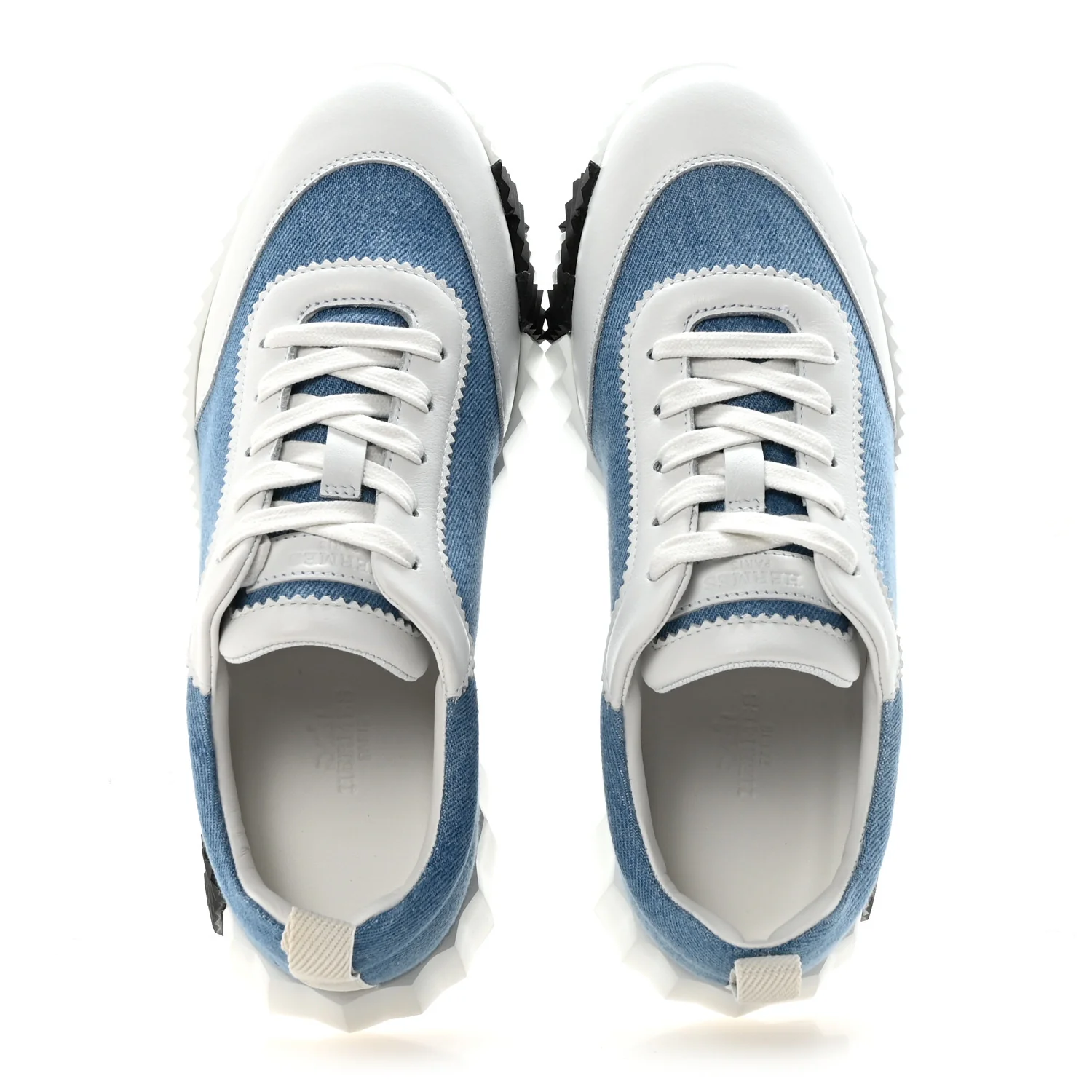 Denim Calfskin Bouncing Sneakers 37.5 Bleu Clair White - Image 2