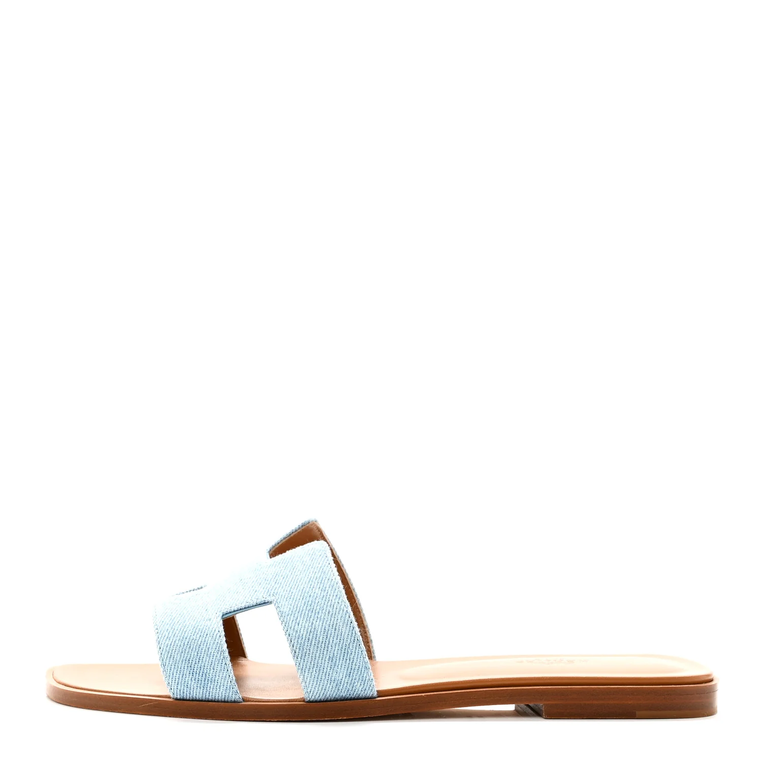 Denim Canvas Oran Sandals 40 Bleu Clair