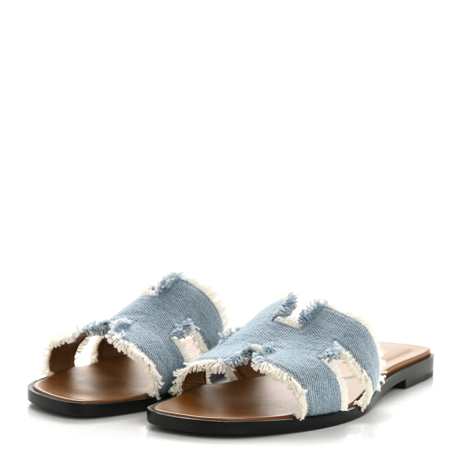 Denim Oran Fringe Sandals 37 Bleu Clair - Image 4