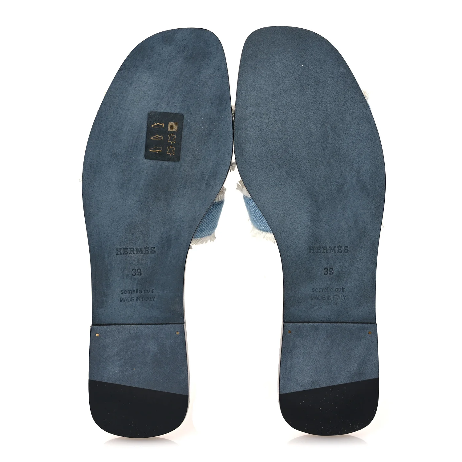 Denim Oran Fringe Sandals 39 Bleu Clair - Image 7