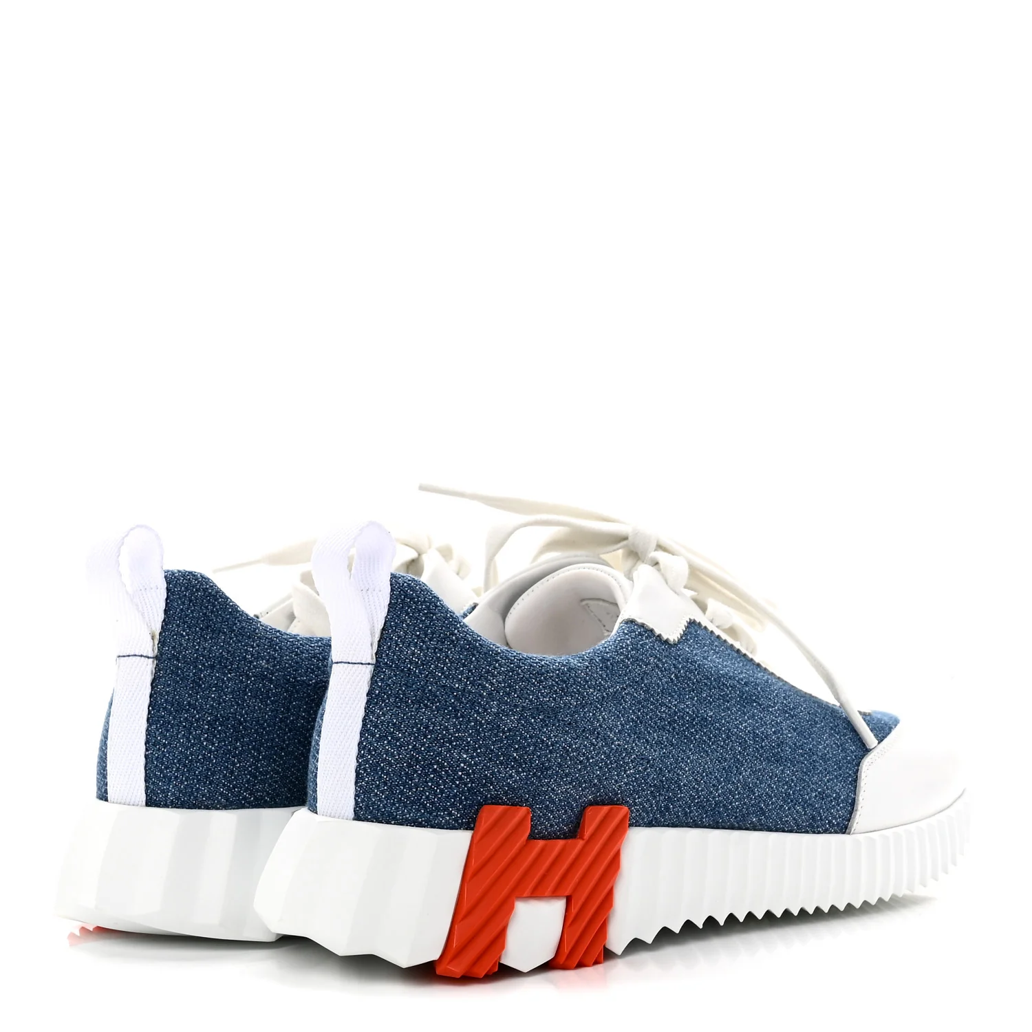 Denim Suede Goatskin Bouncing Sneakers 37 Bleu Clair White - Image 5