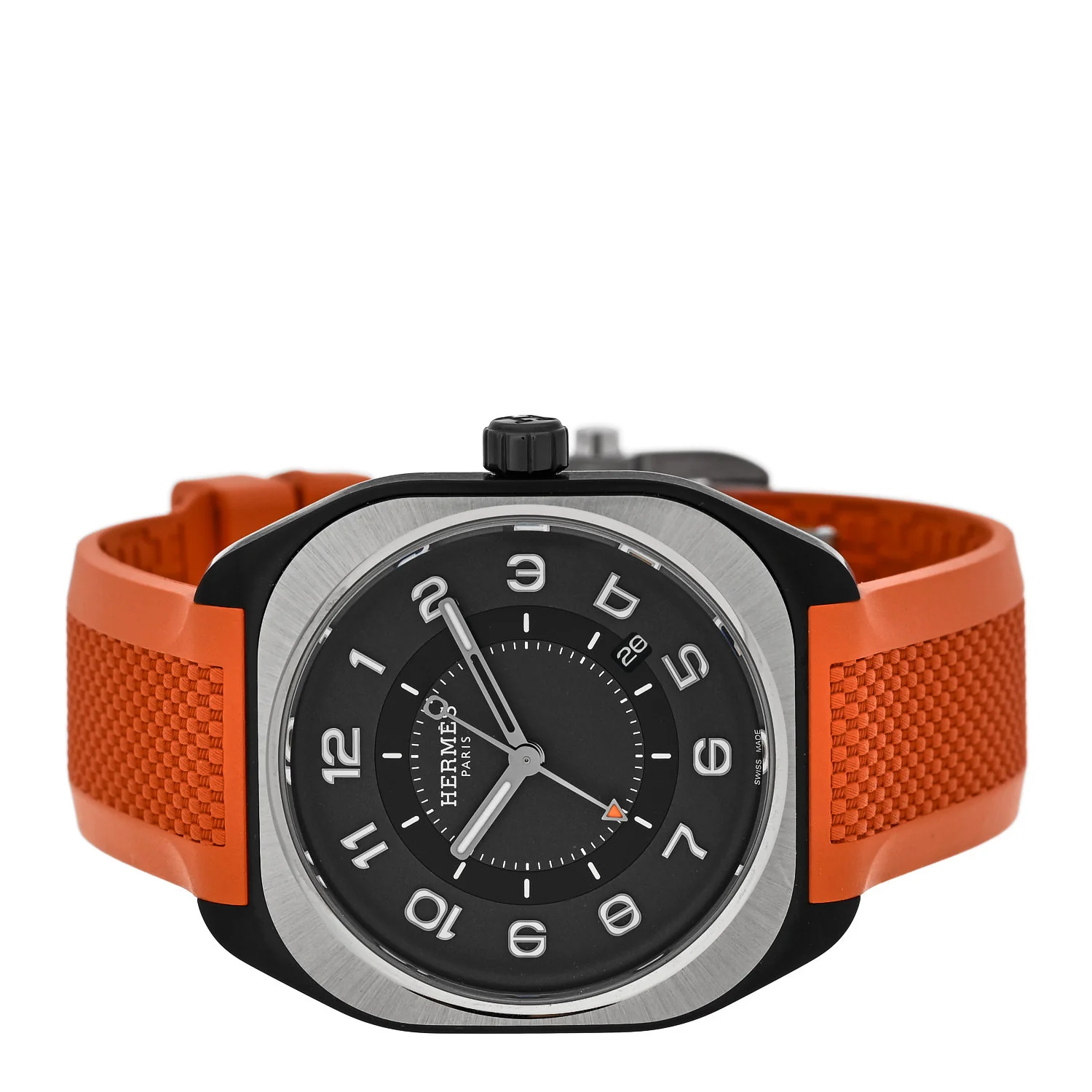 DLC Coated Titanium Rubber 39mm H08 Automatic Watch Orange - Image 2