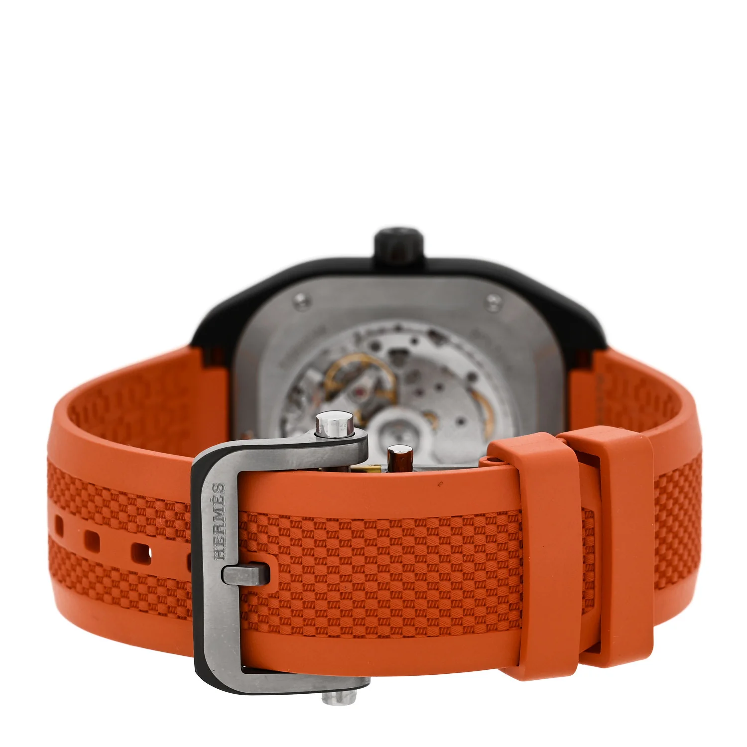 DLC Coated Titanium Rubber 39mm H08 Automatic Watch Orange - Image 3