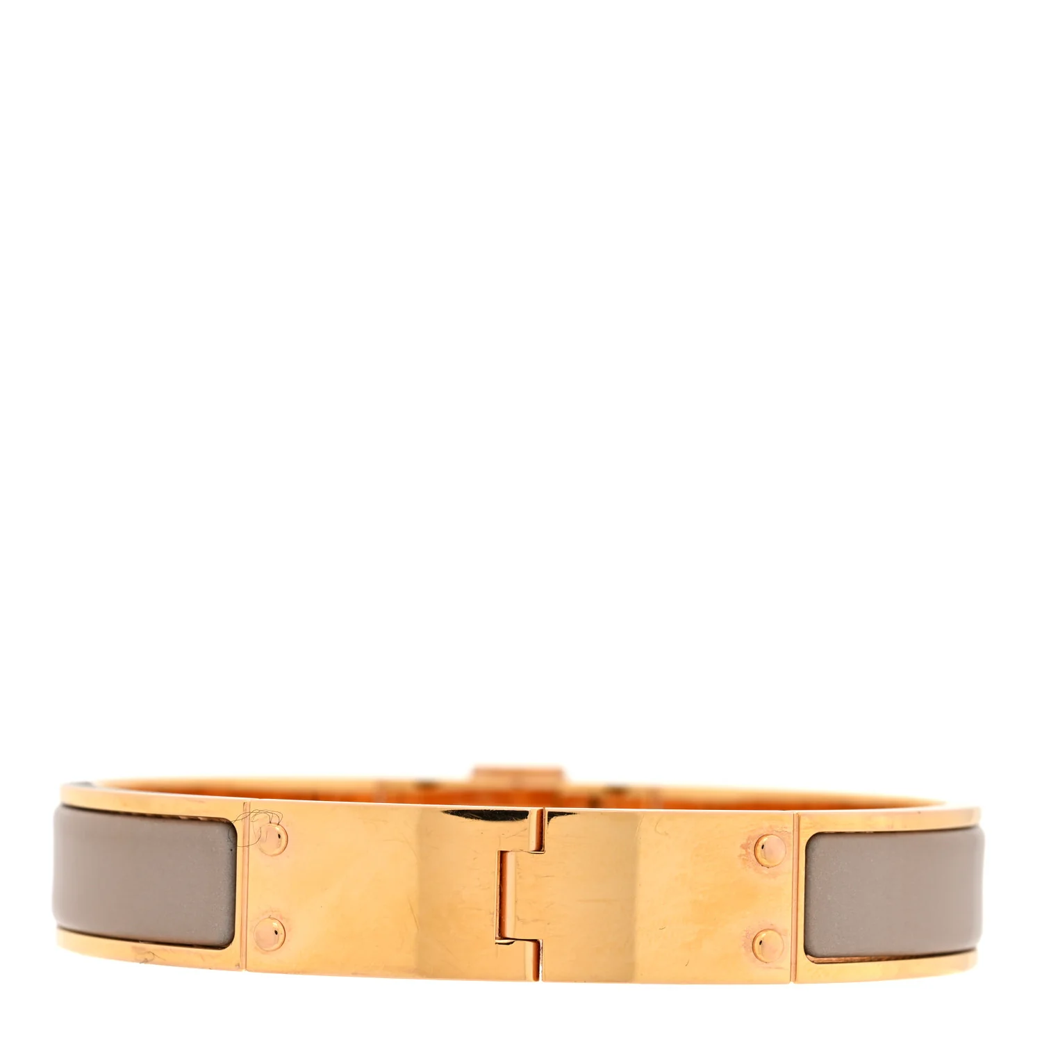Enamel Charniere Uni Narrow Hinged Bracelet M Gris Clair - Image 3