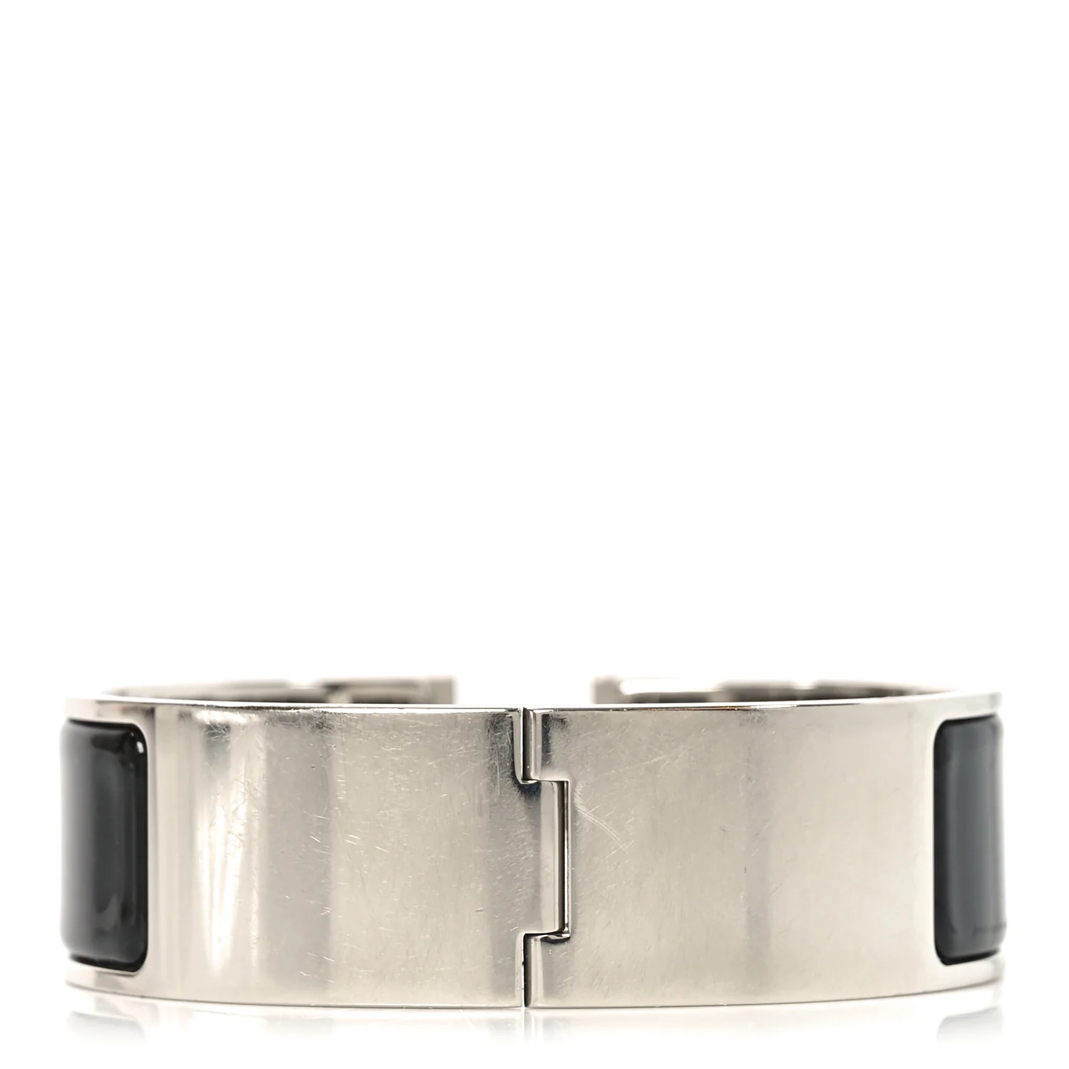 Enamel Clic Clac H Bracelet Wide GM Black - Image 3