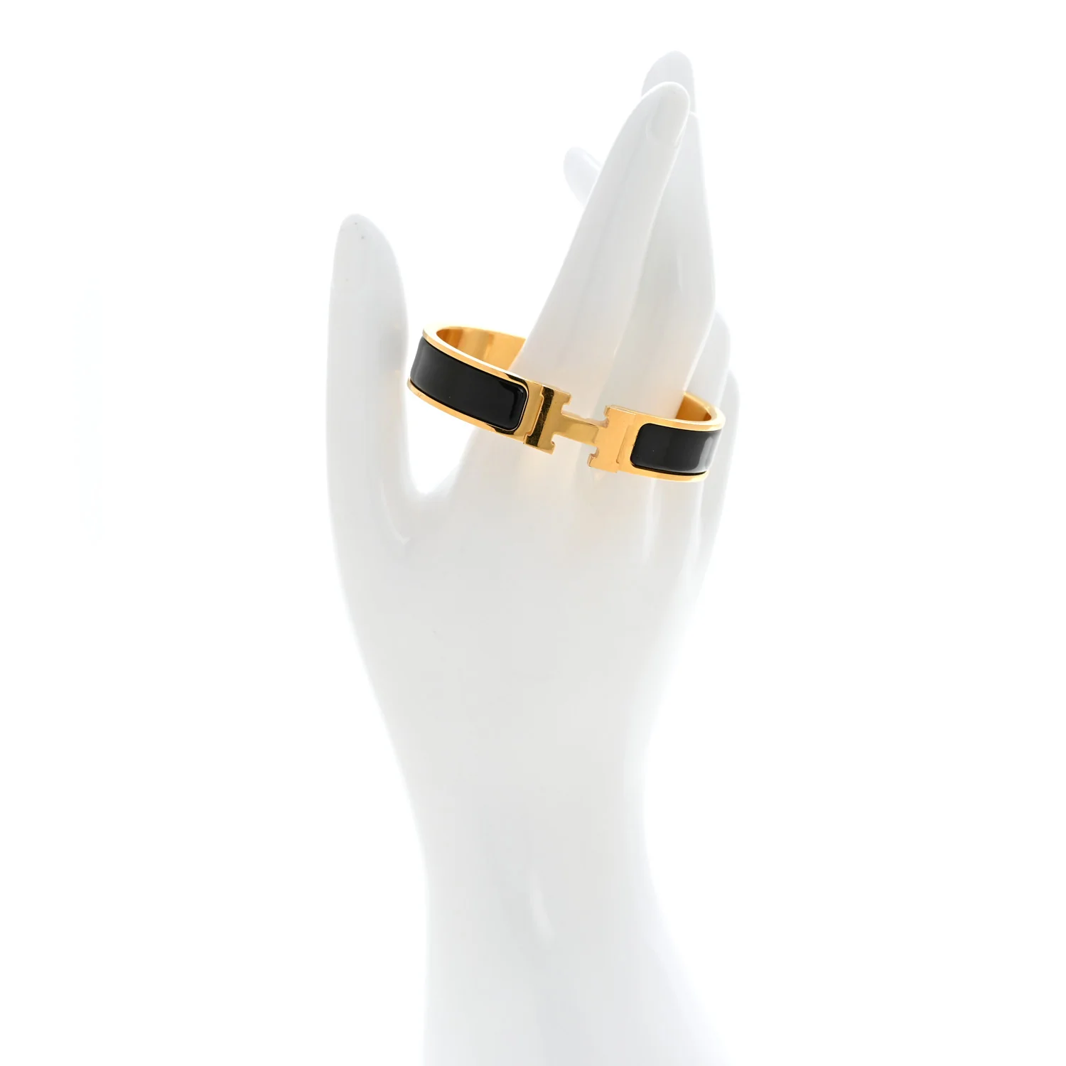 Enamel Narrow Clic Clac H Bracelet GM Black - Image 2
