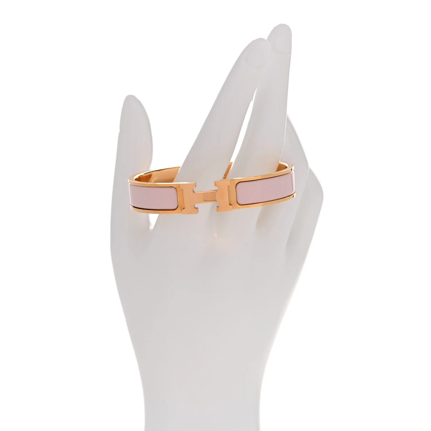 Enamel Narrow Clic Clac H Bracelet GM Rose Candeur - Image 2