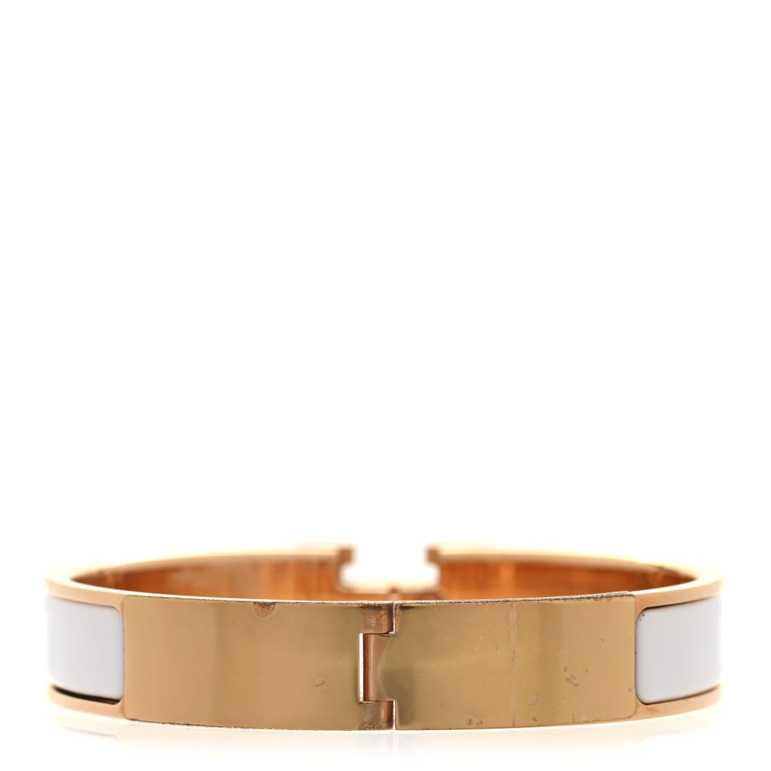 Enamel Narrow Clic Clac H Bracelet GM White - Image 3