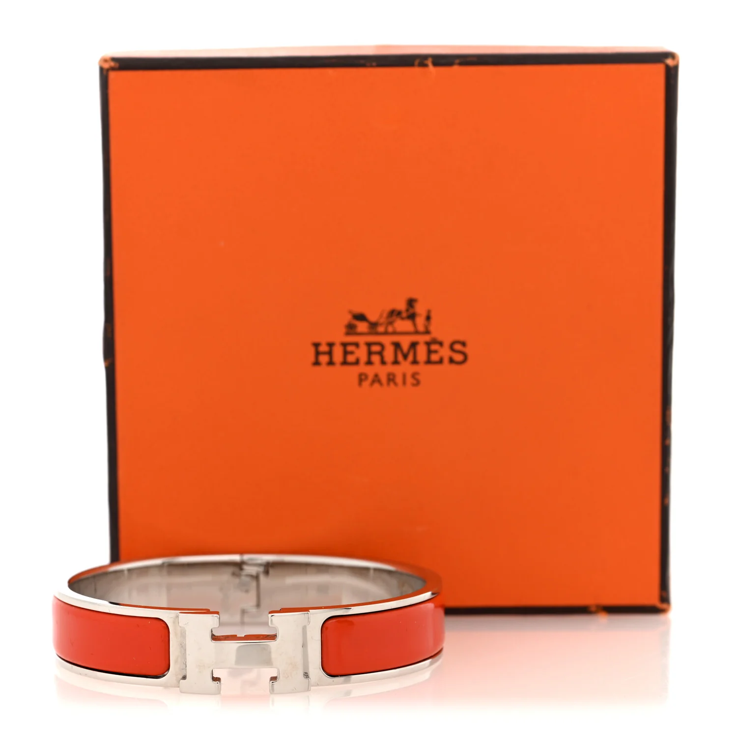Enamel Narrow Clic Clac H Bracelet Orange - Image 5