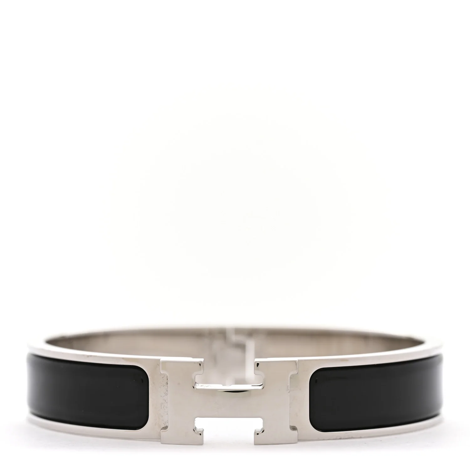 Enamel Narrow Clic Clac H Bracelet PM Black