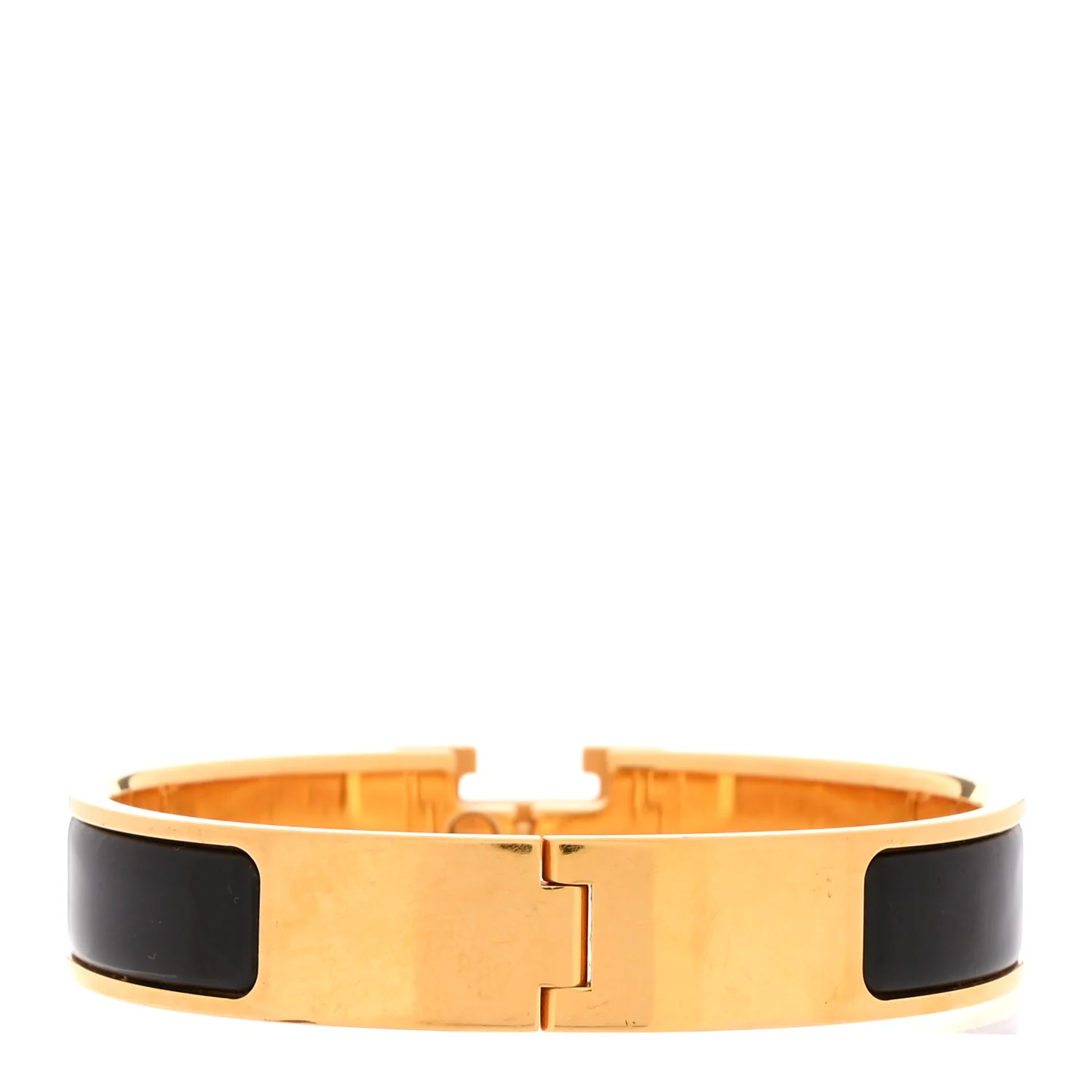 Enamel Narrow Clic Clac H Bracelet PM Black - Image 3