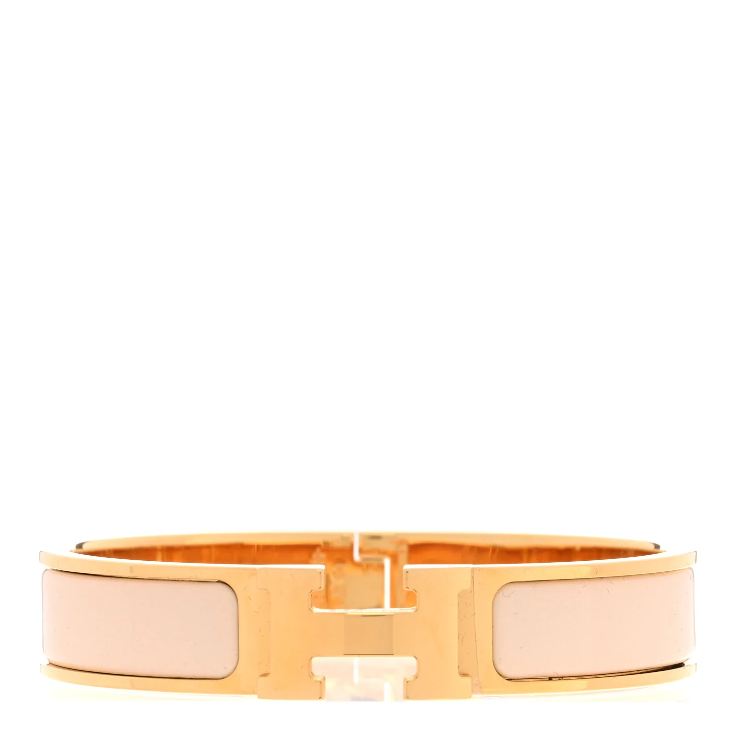 Enamel Narrow Clic Clac H Bracelet PM Creme