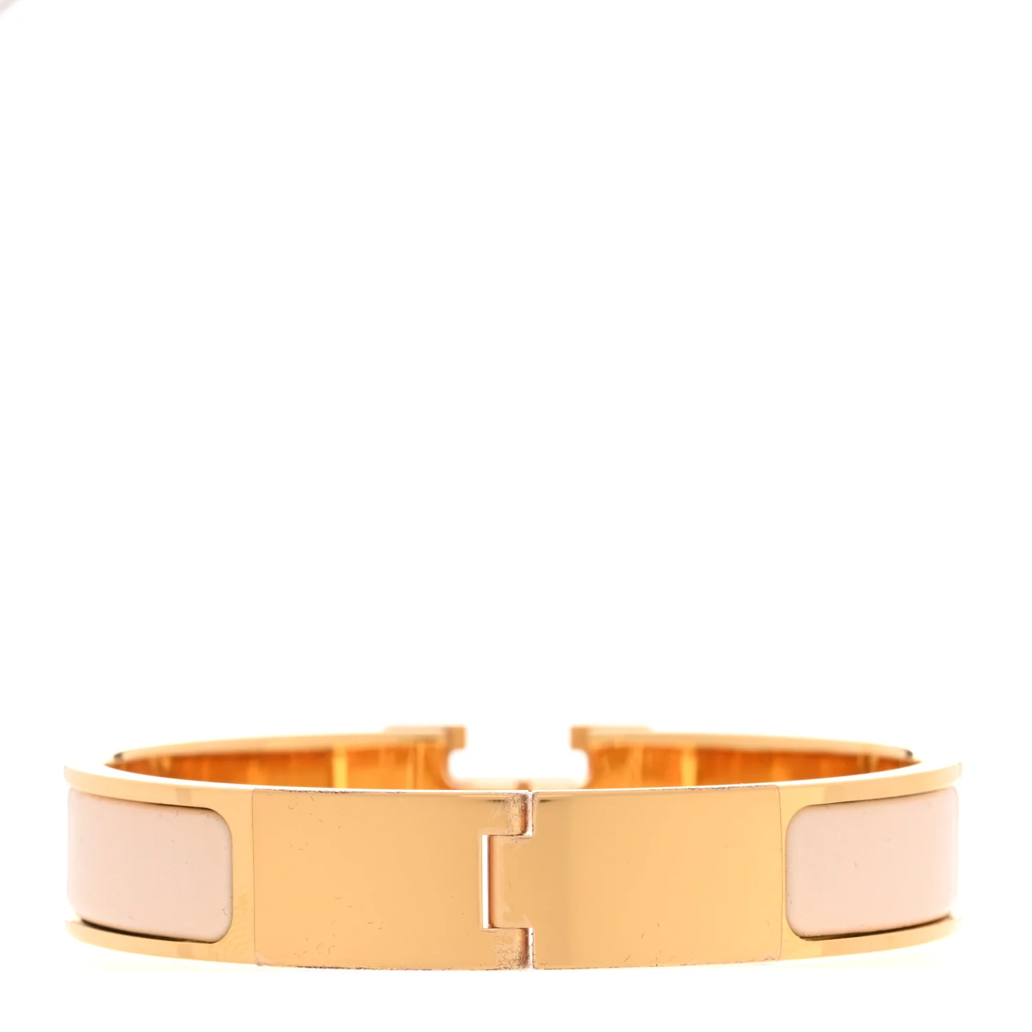 Enamel Narrow Clic Clac H Bracelet PM Creme - Image 3
