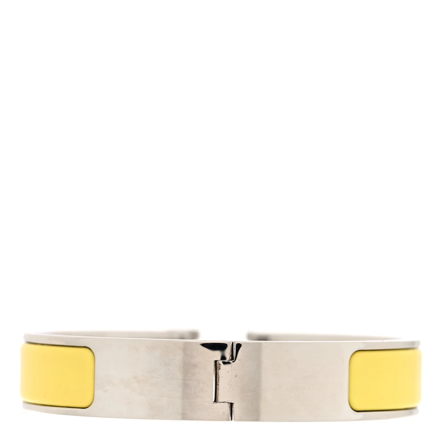 Enamel Narrow Clic Clac H Bracelet PM    Jaune Tennis - Image 3