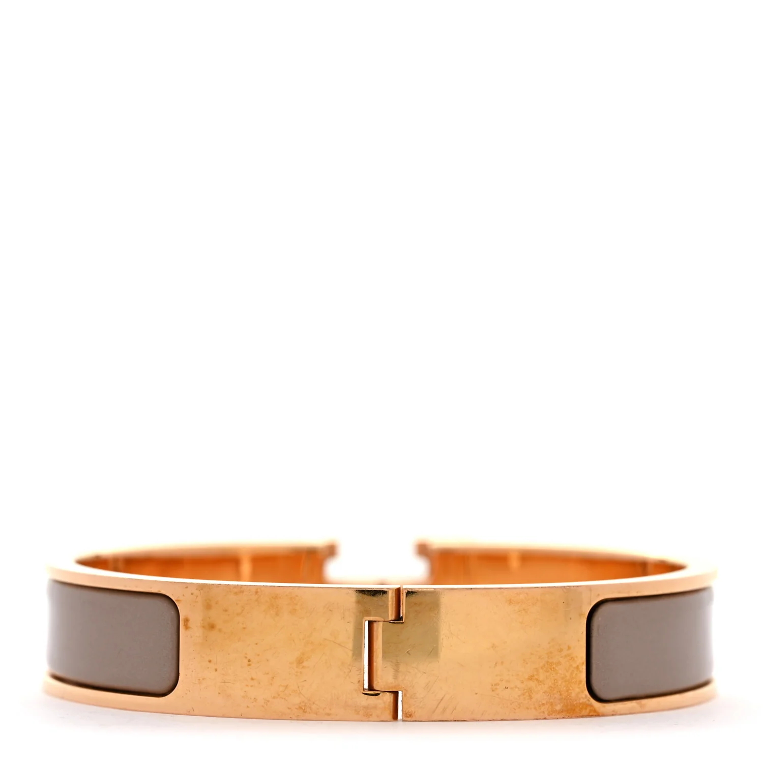 Enamel Narrow Clic Clac H Bracelet PM Marron Glace - Image 3