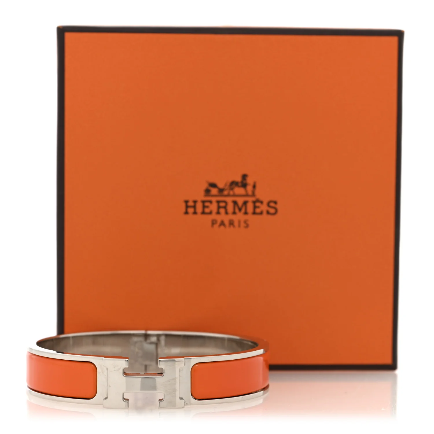 Enamel Narrow Clic Clac H Bracelet PM Orange - Image 5
