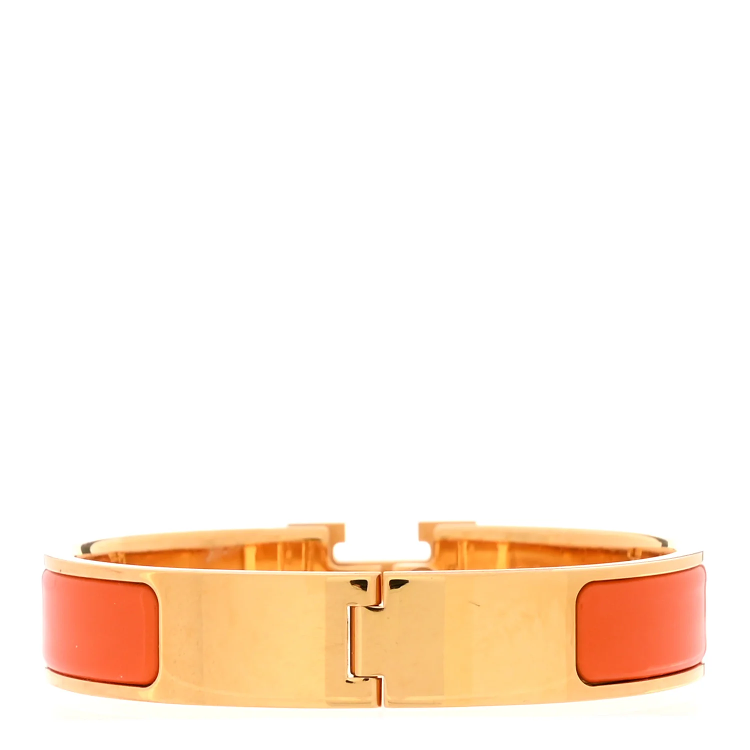 Enamel Narrow Clic Clac H Bracelet PM Orange - Image 3