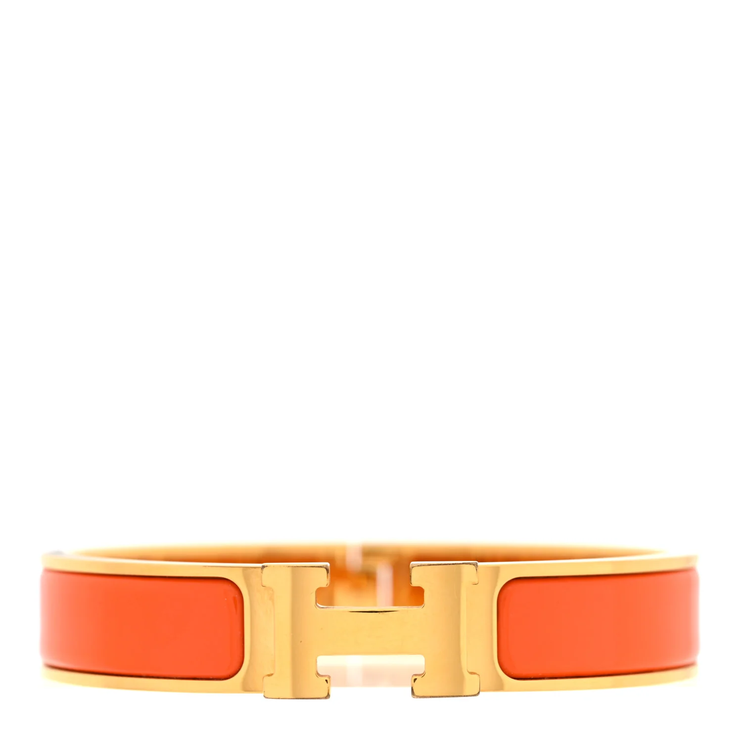Enamel Narrow Clic Clac H Bracelet PM Orange