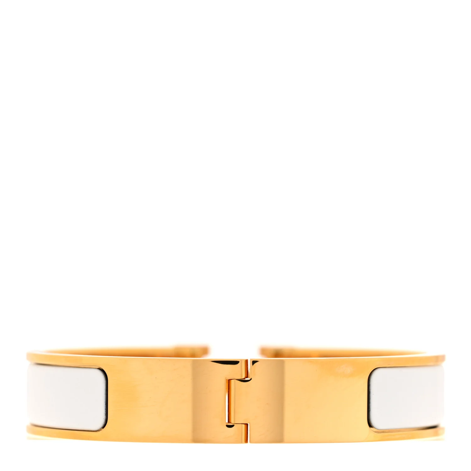 Enamel Narrow Clic Clac H Bracelet PM White - Image 3