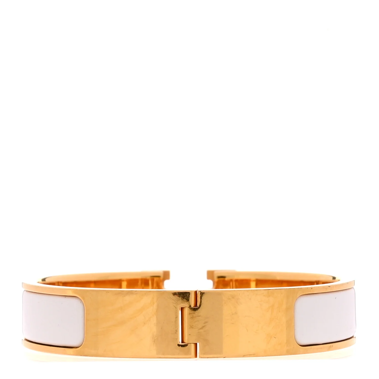 Enamel Narrow Clic Clac H Bracelet PM White - Image 3