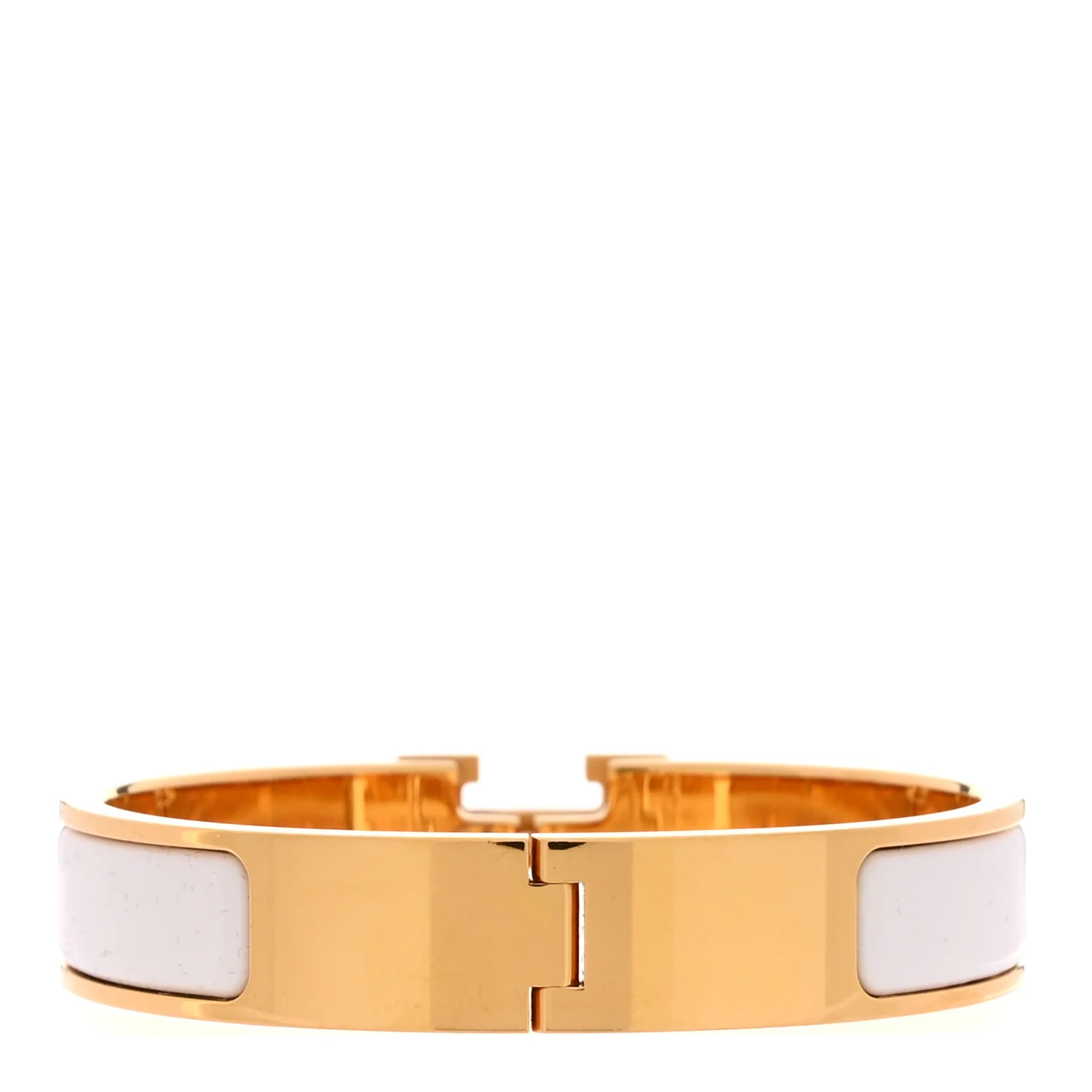 Enamel Narrow Clic Clac H Bracelet PM White - Image 3
