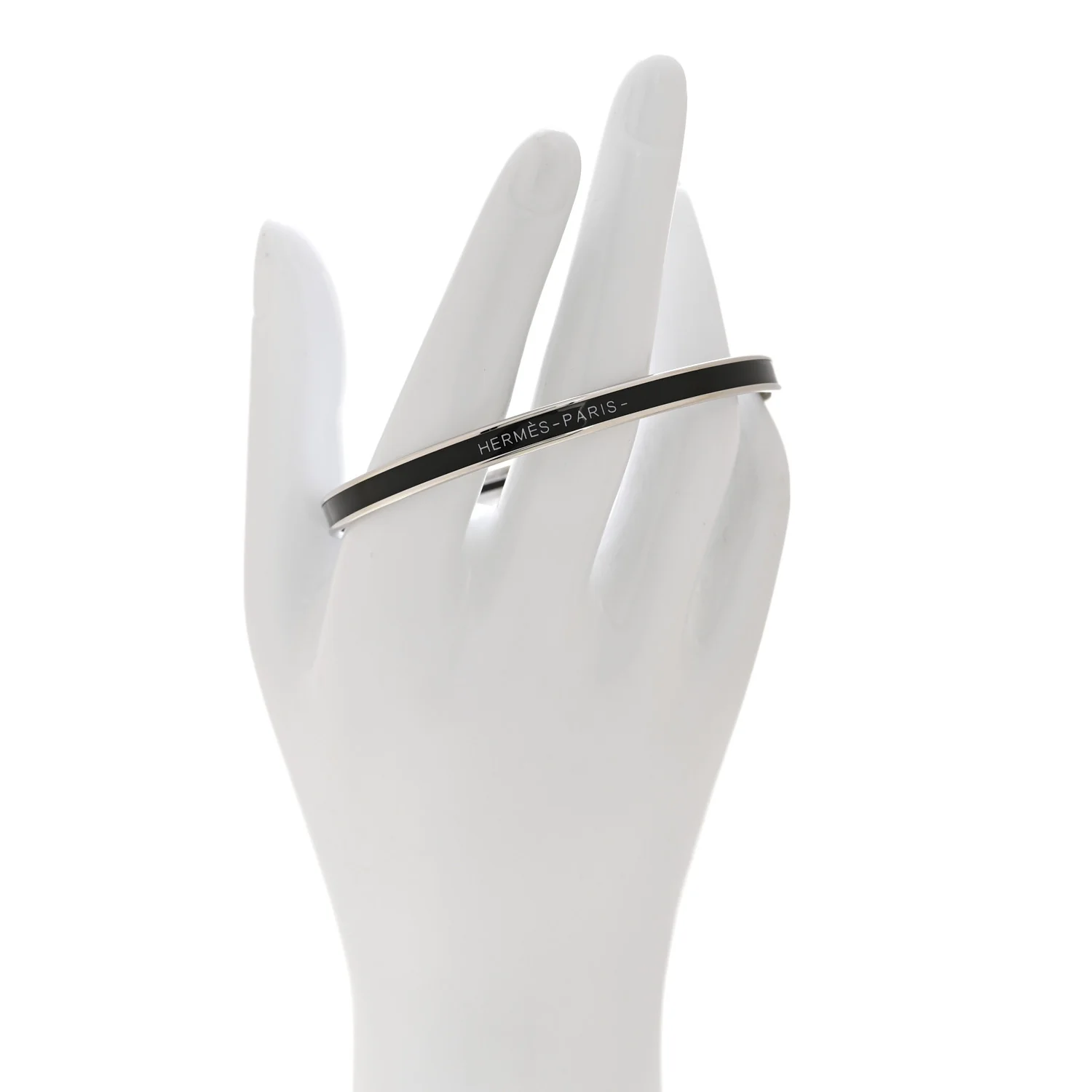 Enamel Printed Extra Narrow Uni Bracelet 70 Black - Image 2