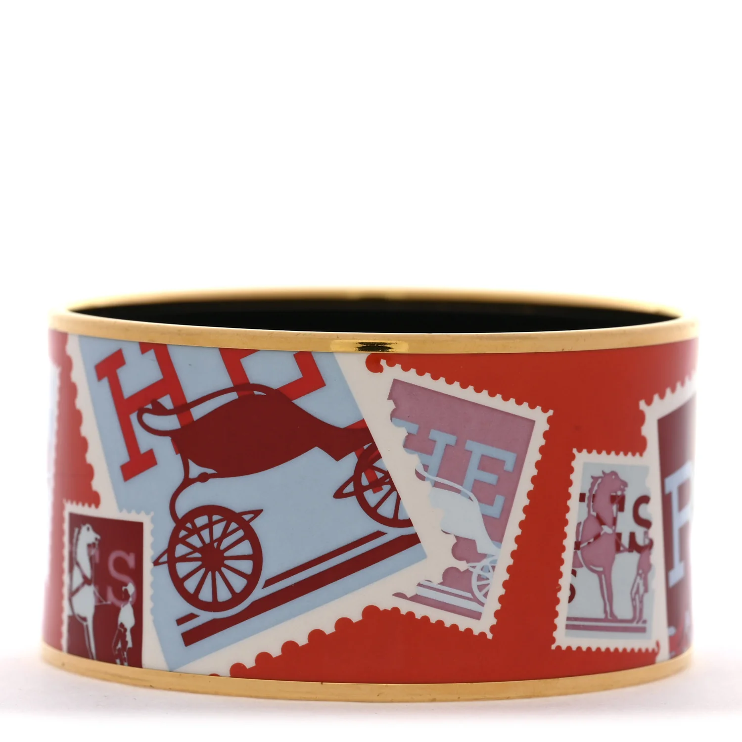 Enamel Printed Extra Wide De Passage a Paris Bracelet 62 - Image 3