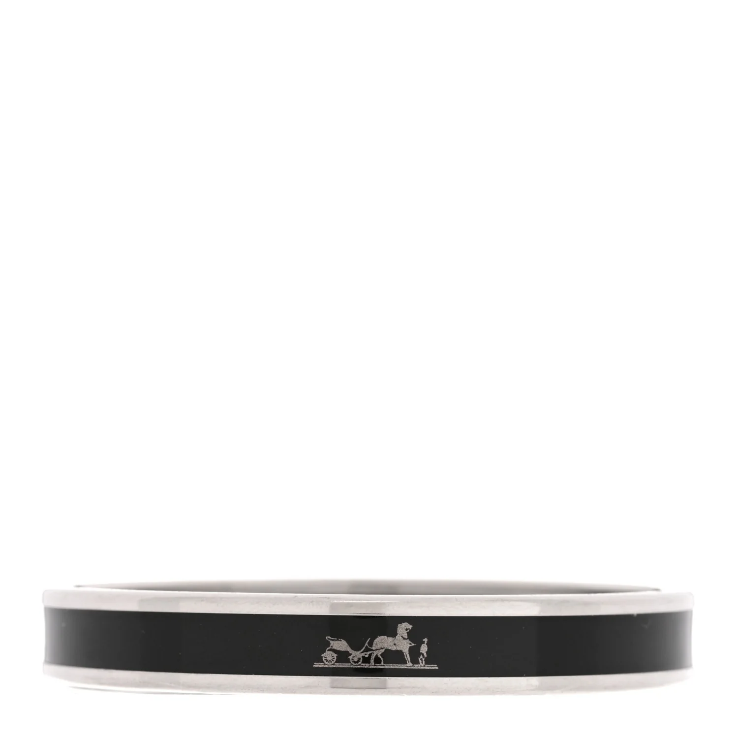 Enamel Printed Narrow Caleche Bracelet Black