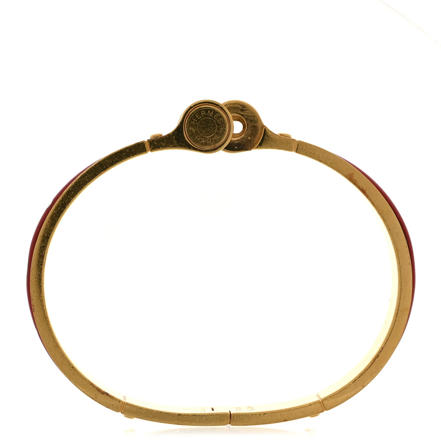Enamel Printed Narrow Colliers De Chiens Hinged Bracelet M La Vie En Rouge - Image 5