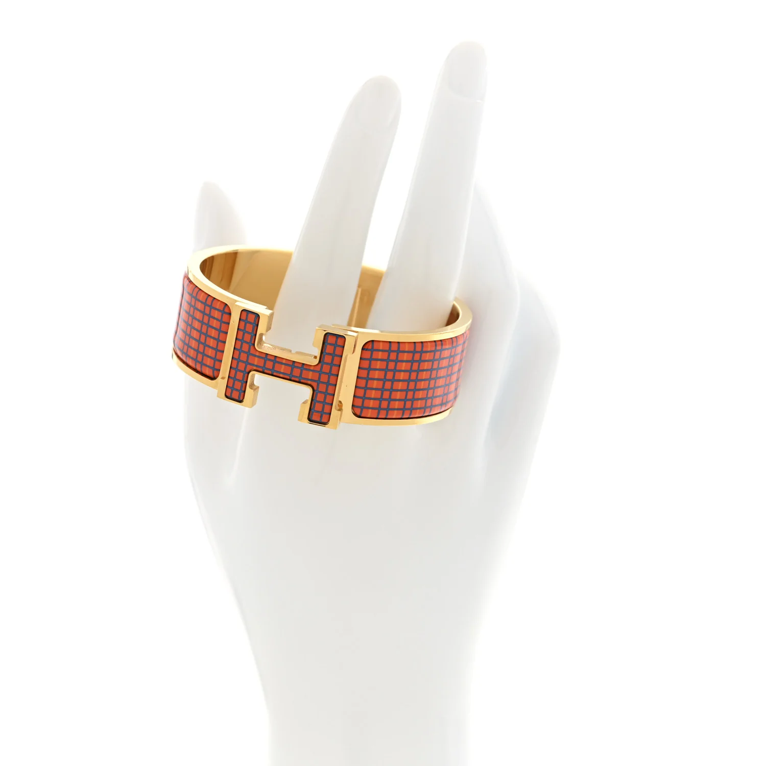 Enamel Printed Wide Clic Clac H Tartan Bracelet PM Tropique - Image 2