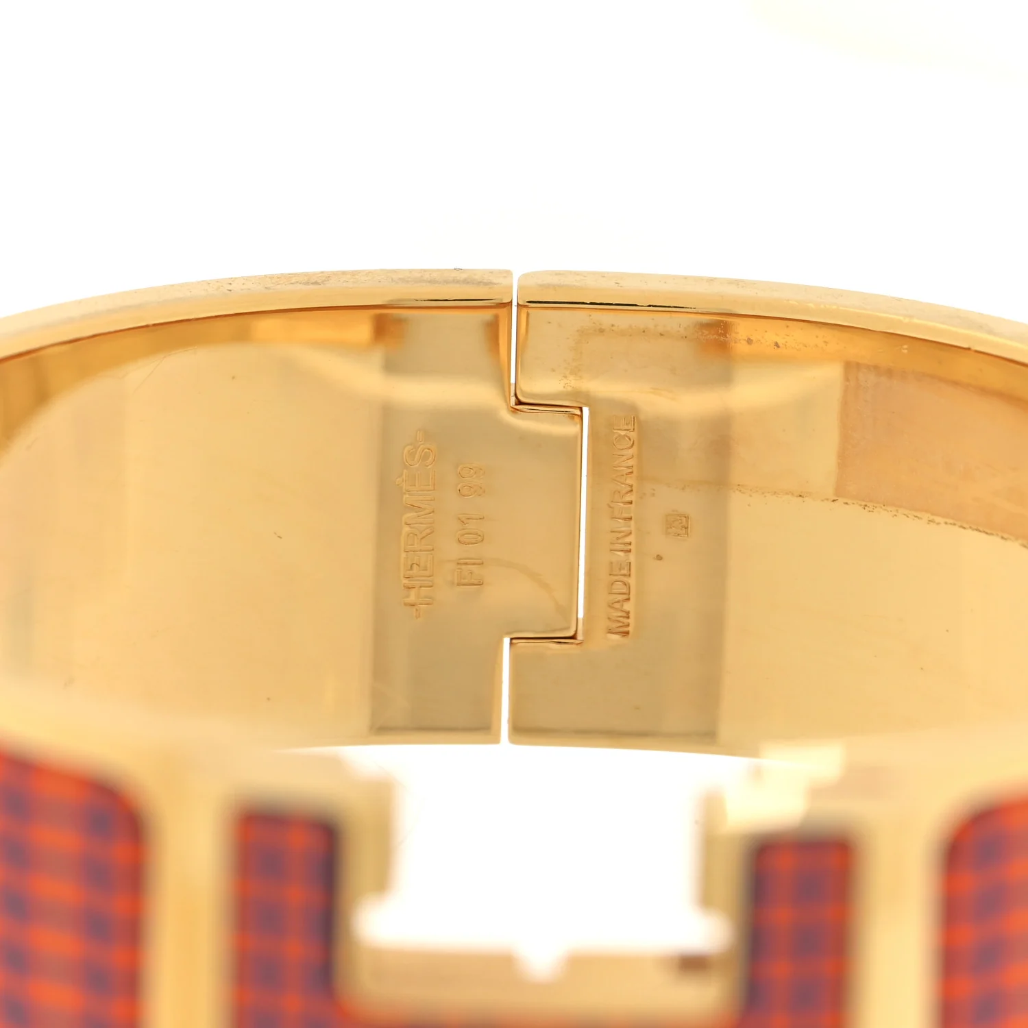 Enamel Printed Wide Clic Clac H Tartan Bracelet PM Tropique - Image 4