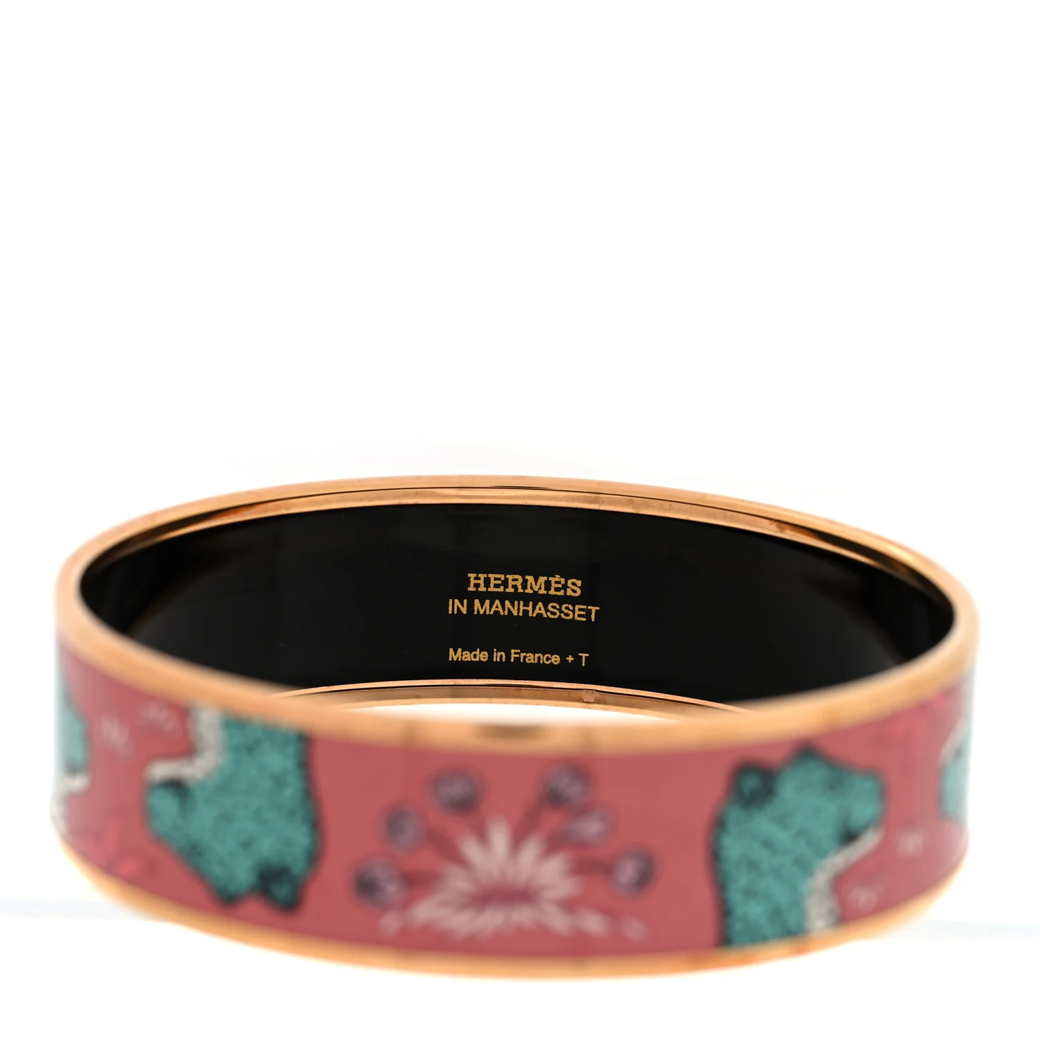 Enamel Printed Wide Les Leopards Bracelet 65 Rose Couture - Image 5