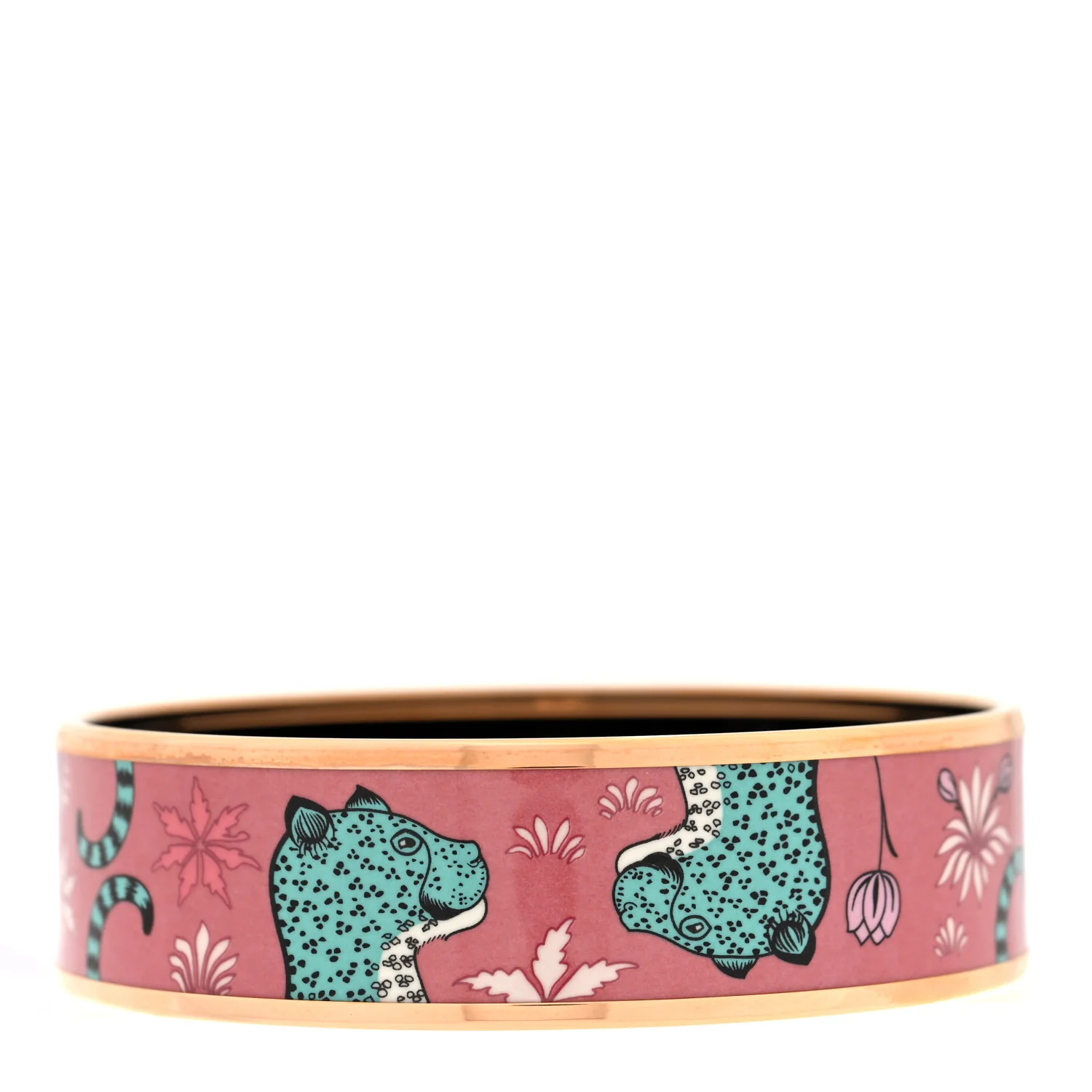 Enamel Printed Wide Les Léopards Bracelet 65 Rose Couture - Image 3