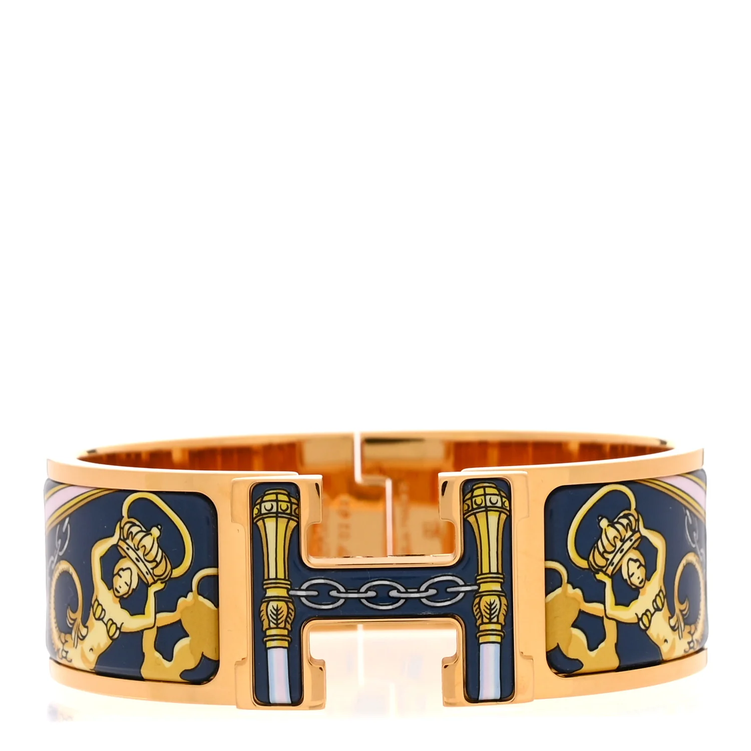 Enamel Printed Wide Musee Clic Clac H Bracelet PM Ecume