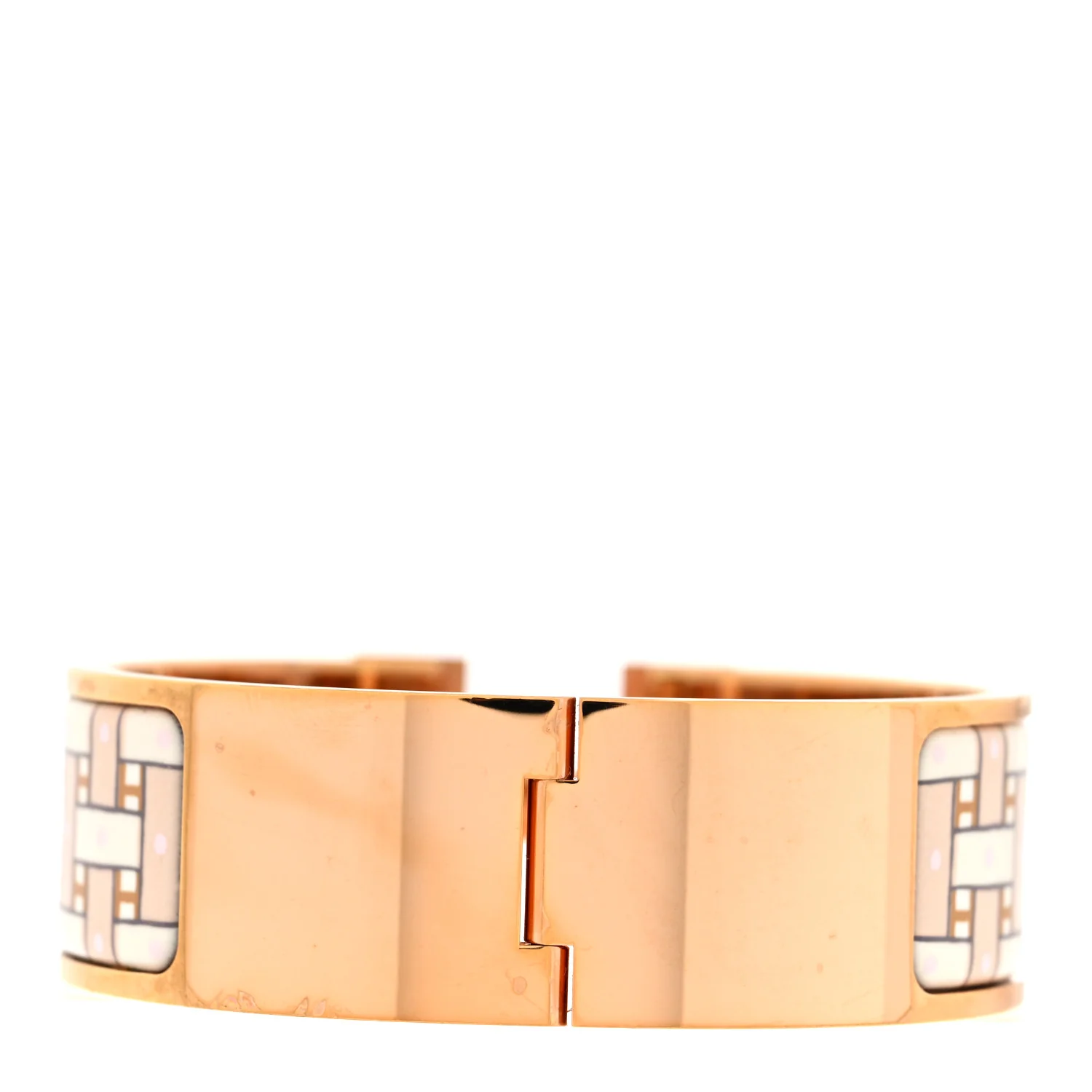 Enamel Son Du H Printed Wide Click Clac H Bracelet PM Sable - Image 3
