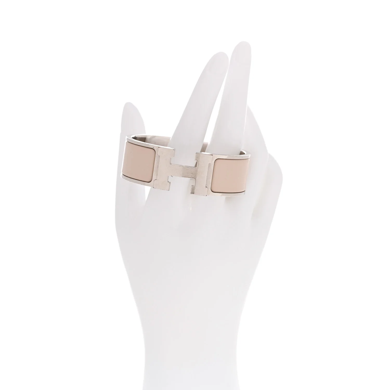 Enamel Wide Clic Clac H Bracelet PM Blanc Percale - Image 2