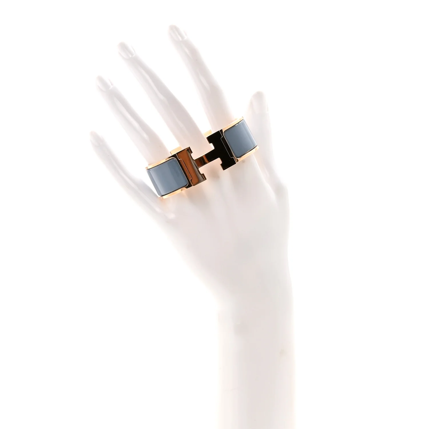 Enamel Wide Clic Clac H Bracelet PM Gris Orage - Image 4