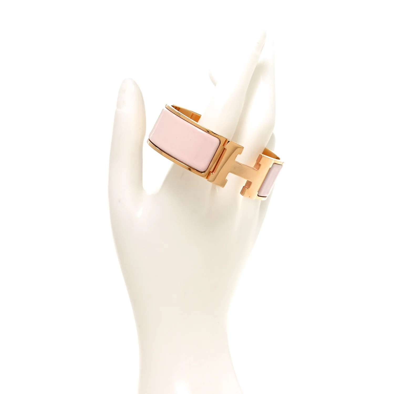 Enamel Wide Clic Clac H PM Bracelet Rose Candeur - Image 4