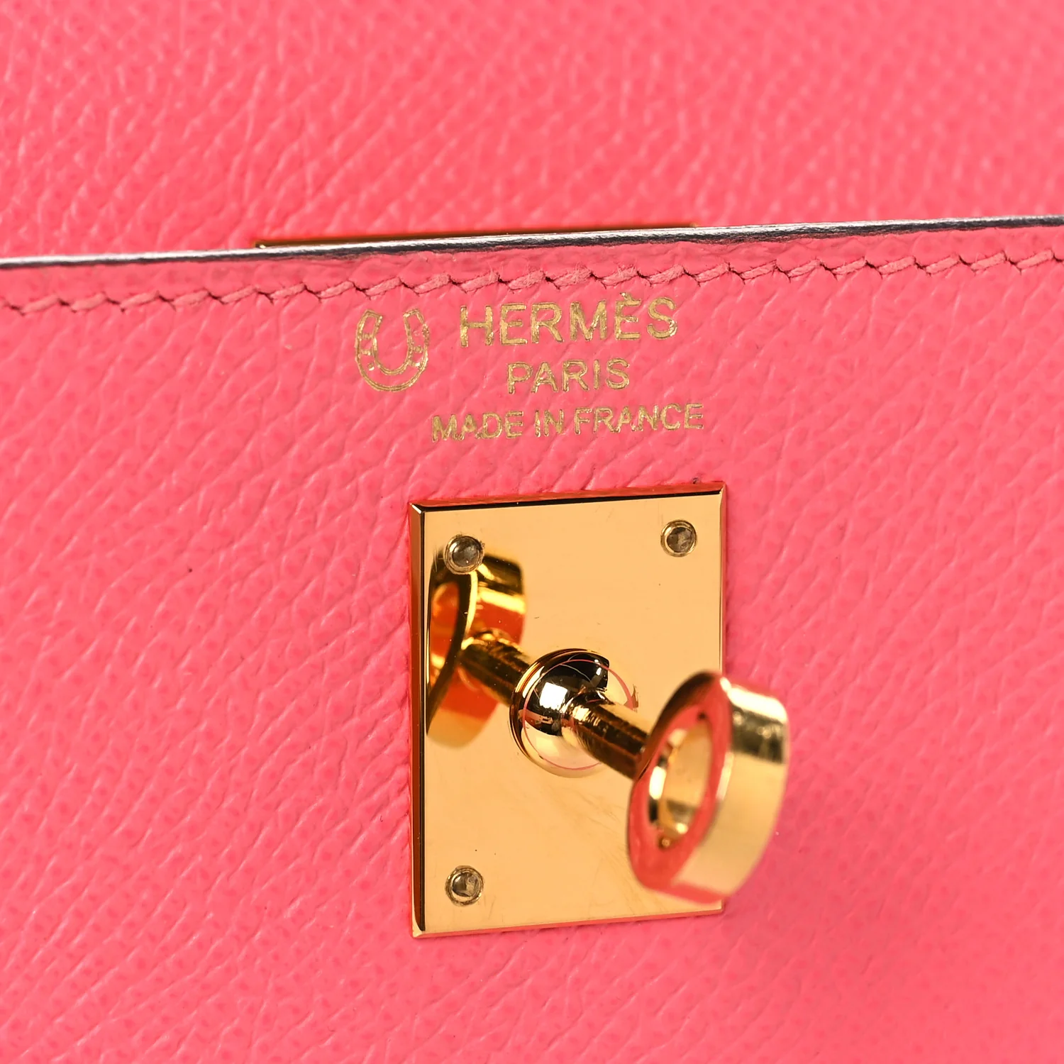 Epsom Bi-Color Horseshoe Kelly Sellier 25 Rose Azalee Craie - Image 6
