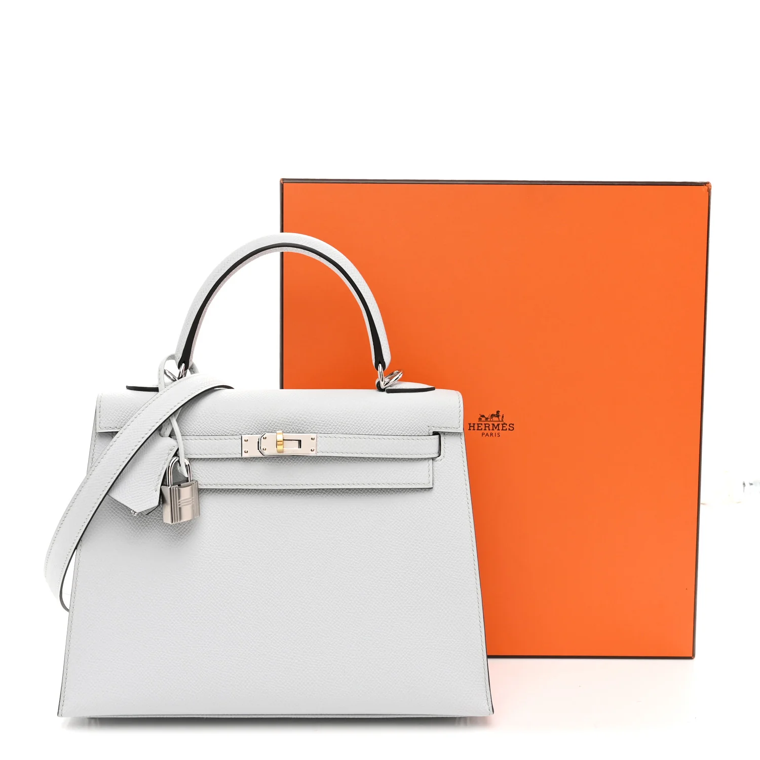 Epsom Kelly Sellier 25 Gris Platine - Image 11