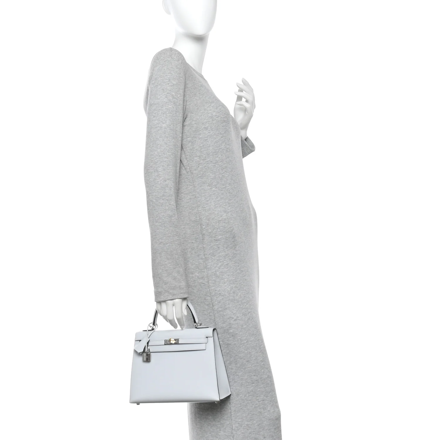 Epsom Kelly Sellier 25 Gris Platine - Image 2