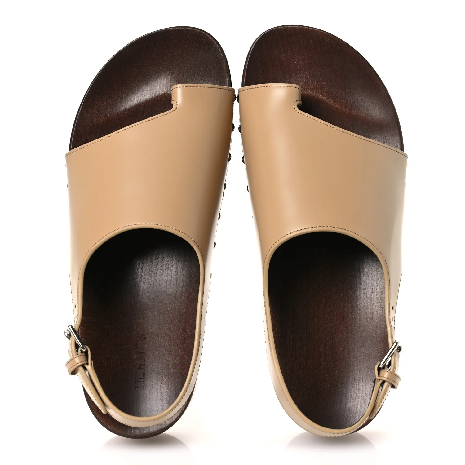 Glazed Calfskin Womens Klay Clog 40 Beige Naturel - Image 2