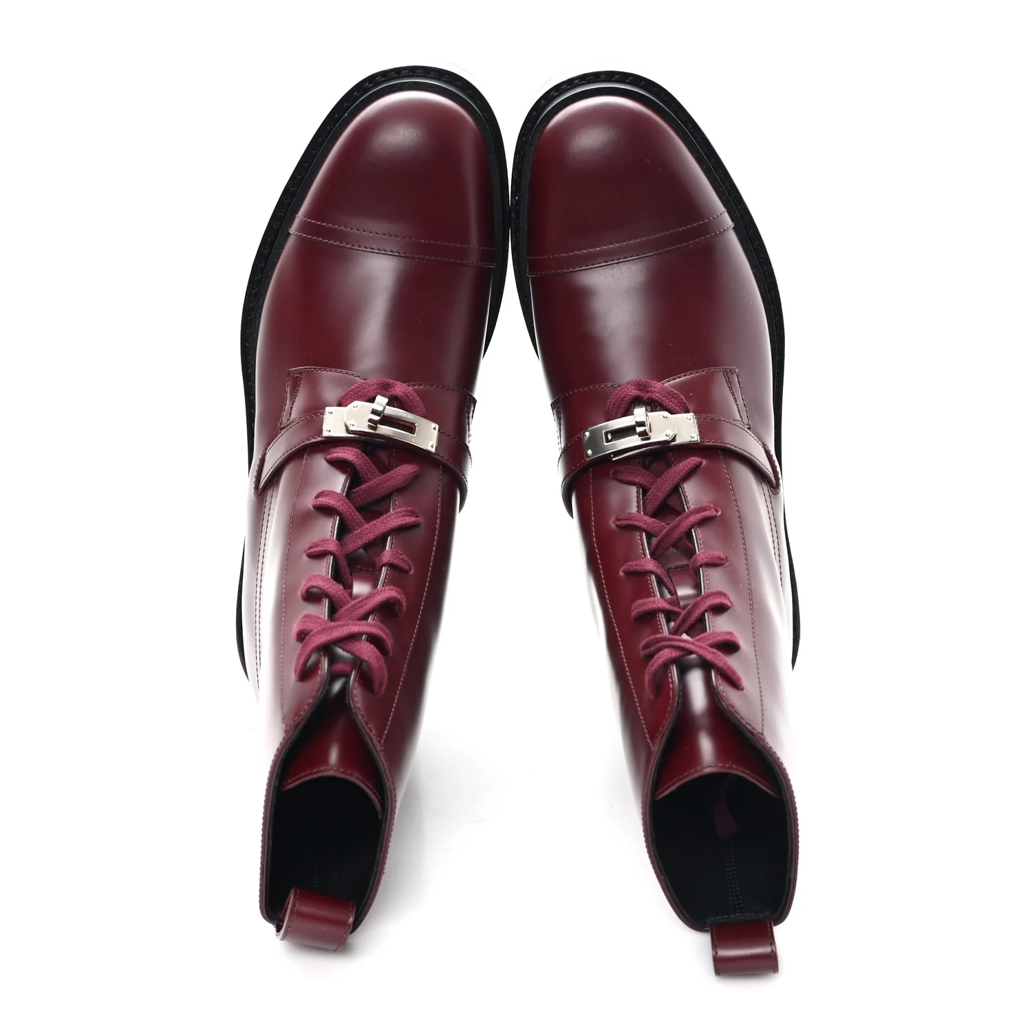 Glossed Calfskin Funk Ankle Boots 38.5 Rouge H - Image 2