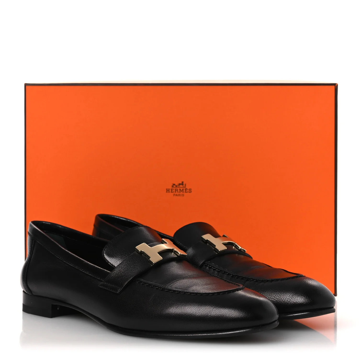 Goatskin Womens Paris Loafers 39.5 Black - Image 12