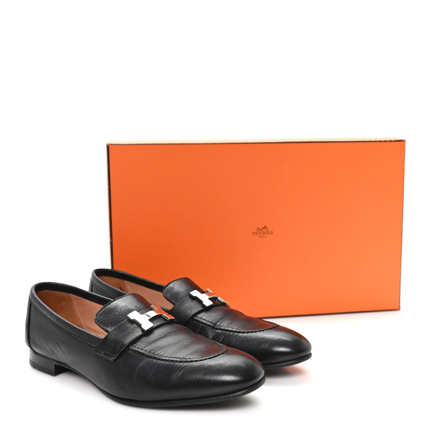 Goatskin Womens Paris Loafers 40 Black - Image 11