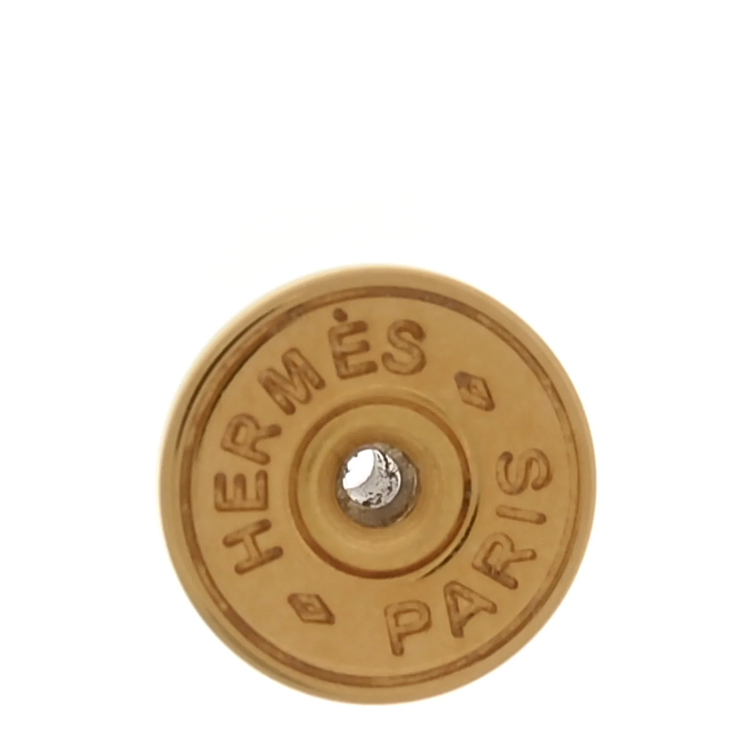 Gold Lacquered Pop H Earrings White - Image 4