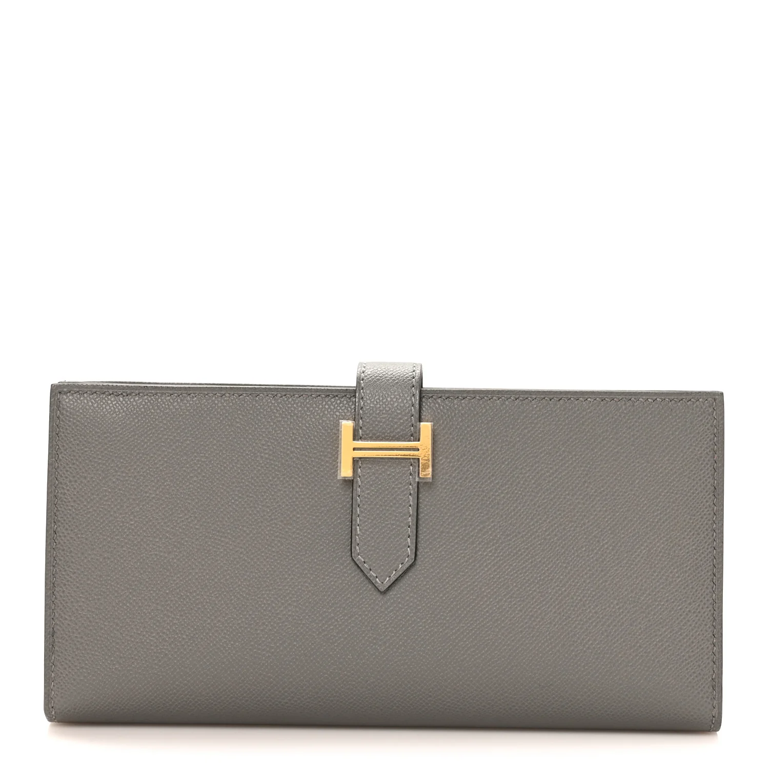 Grained Monsieur Bearn Gusset Wallet Gris Meyer